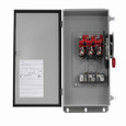 Eaton DH263FDK Heavy duty single-throw fused safety switch, 100 A, NEMA 12, Painted galvanized steel, Class H, Fusible without neutral, Two-pole, Two-wire, 600 V, Max Hp: 30, 40 hp/25 hp (1PH @480,600 V TD/600 Vdc), #14-#1/0 Cu/Al