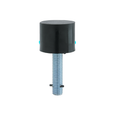 Ives FS18S Heavy Duty Security Floor Stop - 1-1/2" Black Rubber Height with Tamper-Proof Threaded Bolt