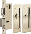 Omnia 7035/L Privacy Flush Cup Pocket Door Lock with Turnpiece Thumbturn and Emergency Release, Solid Brass Construction