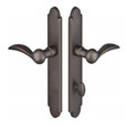 Emtek 1113 Multi Point Lock Trim (Door Config #1) - Sandcast Bronze Plates, Arched Style (1.5" x 11"), Non-Keyed American Style Thumbturn Inside
