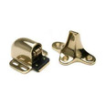 Ives FS40 Automatic Floor Stop and Holder — 605 Bright Brass finish, showing holder body and separate tri-base strike components