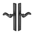 Emtek 1154 Multi Point Lock Trim (Door Config #1) - Sandcast Bronze Plates, Rectangular Style (1.5" x 11"), Non-Keyed Fixed Handle Outside, Operating Handle Inside (for Semi-Active Door)