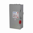 Eaton DH361FRKCB auxiliary power switch, Provisions for cube fuses, 30 A, NEMA 3R, Painted galvanized steel, Cube, Fusible without neutral, Three-pole, Three-wire, 600 V, Max Hp: 7.5, 10/ 15, 20 hp (1/3PH @480, 600 V), #14-#2 Cu/Al