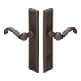 Emtek 1165 Multi Point Lock Trim (Door Config #1) - Sandcast Bronze Plates, Rectangular Style (2" x 10"), Dummy Pair
