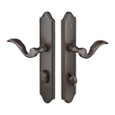 Emtek 1181 Multi Point Lock Trim (Door Config #1) - Brass Plates, Concord Style (2" x 10.5"), Keyed with American Cylinder Hub BELOW Handle