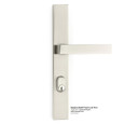 Emtek 11B1 Multi Point Lock Trim (Door Config #1) - Brass Plates, Modern Style (2" x 10"), Keyed with American Cylinder Hub BELOW Handle