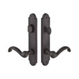 Emtek Emtek 1221 Multi Point Lock Trim (Door Config #2) - Sandcast Bronze Plates, Arched Style (2" x 10"), Keyed with American Cylinder Hub ABOVE Handle EMTEK-1221