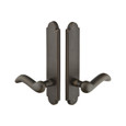 Emtek 1222 Multi Point Lock Trim (Door Config #2) - Sandcast Bronze Plates, Arched Style (2" x 10"), Non-Keyed Passage