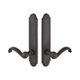 Emtek 1225 Multi Point Lock Trim (Door Config #2) - Sandcast Bronze Plates, Arched Style (2" x 10"), Dummy Pair