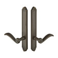 Emtek 1234 Multi Point Lock Trim (Door Config #2) - Lost Wax Cast Bronze Plates, Tuscany Style (1.5" x 11-1/8"), Non-Keyed Fixed Handle Outside, Operating Handle Inside (for Semi-Active Door)