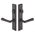 Emtek Emtek 1261 Multi Point Lock Trim (Door Config #2) - Sandcast Bronze Plates, Rectangular Style (2" x 10"), Keyed with American Cylinder Hub ABOVE Handle EMTEK-1261