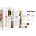 Emtek Contemporary Brass multi-point lock trim family overview – available lever styles (Argos, Aston, Bravado, Dumont, Freestone, Geneva, Patrice, Hercules, Nykos, Sion, Spencer, Triton) and finish options for modern brass plates