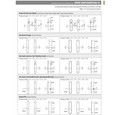Emtek Door Configuration #2 specification sheet – trim and cylinder style options for 1-1/2" x 11" brass modern plates, showing keyed, non-keyed passage, thumbturn, fixed handle, and dummy configurations with product codes