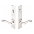 Emtek 12B1 Multi Point Lock Trim (Door Config #2) - Stainless Steel Plates, Modern Style (2" x 10"), Keyed with American Cylinder Hub ABOVE Handle