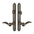 Emtek 1311 Multi Point Lock Trim (Door Config #3) - Sandcast Bronze Plates, Arched Style (1.5" x 11"), Keyed with American Cylinder Hub ABOVE Handle