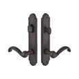 Emtek Emtek 1321 Multi Point Lock Trim (Door Config #3) - Sandcast Bronze Plates, Arched Style (2" x 10"), Keyed with American Cylinder Hub ABOVE Handle EMTEK-1321