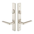 Emtek Emtek 14A1 Multi Point Lock Trim (Door Config #4) - Brass Plates, Modern Style (1.5" x 11"), Keyed with American Cylinder Hub ABOVE Handle EMTEK-14A1