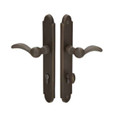 Emtek Emtek 1511 Multi Point Lock Trim (Door Config #5) - Sandcast Bronze Plates, Arched Style (1.5" x 11"), Keyed with Euro Cylinder Hub BELOW Handle EMTEK-1511