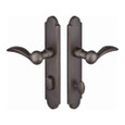 Emtek Emtek 1521 Multi Point Lock Trim (Door Config #5) - Sandcast Bronze Plates, Arched Style (2" x 10"), Keyed with Euro Cylinder Hub BELOW Handle EMTEK-1521
