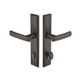 Emtek Emtek 1561 Multi Point Lock Trim (Door Config #5) - Sandcast Bronze Plates, Rectangular Style (2" x 10"), Keyed with Euro Cylinder Hub BELOW Handle EMTEK-1561