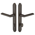 Emtek 1571 Multi Point Lock Trim (Door Config #5) - Brass Plates, Concord Style (1.5" x 11"), Keyed with Euro Cylinder Hub BELOW Handle