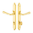 Emtek 1571 Multi Point Lock Trim (Door Config #5) - Brass Plates, Concord Style (1.5" x 11"), Keyed with Euro Cylinder Hub BELOW Handle