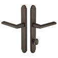Emtek 1573 Multi Point Lock Trim (Door Config #5) - Brass Plates, Concord Style (1.5" x 11"), Non-Keyed American Style Thumbturn Inside
