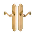 Emtek Emtek 1584 Multi Point Lock Trim (Door Config #5) - Brass Plates, Concord Style (2" x 10.5"), Non-Keyed Fixed Handle Outside, Operating Handle Inside (for Semi-Active Door) EMTEK-1584