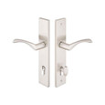 Emtek Emtek 15B1 Multi Point Lock Trim (Door Config #5) - Brass Plates, Modern Style (2" x 10"), Keyed with Euro Cylinder Hub BELOW Handle EMTEK-15B1