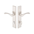 Emtek 15B1 Multi Point Lock Trim (Door Config #5) - Brass Plates, Modern Style (2" x 10"), Keyed with Euro Cylinder Hub BELOW Handle