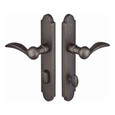 Emtek Emtek 1621 Multi Point Lock Trim (Door Config #6) - Sandcast Bronze Plates, Arched Style (2" x 10"), Keyed with American Cylinder Hub BELOW Handle EMTEK-1621