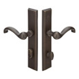 Emtek 1661 Multi Point Lock Trim (Door Config #6) - Sandcast Bronze Plates, Rectangular Style (2" x 10"), Keyed with American Cylinder Hub BELOW Handle