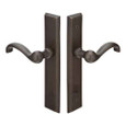 Emtek Emtek 1664 Multi Point Lock Trim (Door Config #6) - Sandcast Bronze Plates, Rectangular Style (2" x 10"), Non-Keyed Fixed Handle Outside, Operating Handle Inside (for Semi-Active Door) EMTEK-1664