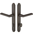 Emtek 1671 Multi Point Lock Trim (Door Config #6) - Brass Plates, Concord Style (1.5" x 11"), Keyed with American Cylinder Hub BELOW Handle