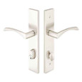 Emtek Emtek 16B1 Multi Point Lock Trim (Door Config #6) - Brass Plates, Modern Style (2" x 10"), Keyed with American Cylinder Hub BELOW Handle EMTEK-16B1