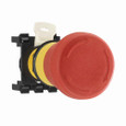 Eaton E22LTA2QB E22 pushbutton, E22 Pushbutton, 22.5 mm, Non-Metallic Heavy-Duty, 40 mm, NEMA 3, 3R, 4, 4X, 12, 13, Non-illuminated, Maintained latching, twist-to-release, Red actuator, Trigger action, Plastic, No light unit, 1NO, Black bezel
