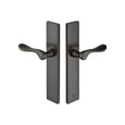 Emtek Emtek 16B4 Multi Point Lock Trim (Door Config #6) - Brass Plates, Modern Style (2" x 10"), Non-Keyed Fixed Handle Outside, Operating Handle Inside (for Semi-Active Door) EMTEK-16B4