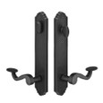 Emtek Emtek 1721 Multi Point Lock Trim (Door Config #7) - Sandcast Bronze Plates, Arched Style (2" x 10"), Keyed with American Cylinder Hub ABOVE Handle EMTEK-1721