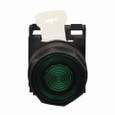 Eaton E22NB2 E22 Pushbutton, 22.5 mm, Non-metallic Heavy-Duty, 25 mm, NEMA 3, 3R, 4, 4X, 12, 13, Illuminated, Momentary, Red actuator, Flush, Plastic, No light unit, Black bezel