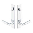 Emtek Emtek 17B1 Multi Point Lock Trim (Door Config #7) - Brass Plates, Modern Style (2" x 10"), Keyed with American Cylinder Hub ABOVE Handle EMTEK-17B1