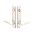 Emtek 17B1 Multi Point Lock Trim (Door Config #7) - Brass Plates, Modern Style (2" x 10"), Keyed with American Cylinder Hub ABOVE Handle