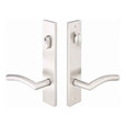 Emtek Emtek 17B1 Multi Point Lock Trim (Door Config #7) - Stainless Steel Plates, Modern Style (2" x 10"), Keyed with American Cylinder Hub ABOVE Handle EMTEK-17B1-SS
