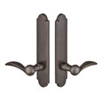 Emtek Emtek 1824 Multi Point Lock Trim (Door Config #8) - Sandcast Bronze Plates, Arched Style (2" x 10"), Non-Keyed Fixed Handle Outside, Operating Handle Inside (for Semi-Active Door) EMTEK-1824