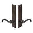 Emtek Emtek 1864 Multi Point Lock Trim (Door Config #8) - Sandcast Bronze Plates, Rectangular Style (2" x 10"), Non-Keyed Fixed Handle Outside, Operating Handle Inside (for Semi-Active Door) EMTEK-1864