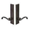 Emtek 1864 Multi Point Lock Trim (Door Config #8) - Sandcast Bronze Plates, Rectangular Style (2" x 10"), Non-Keyed Fixed Handle Outside, Operating Handle Inside (for Semi-Active Door)