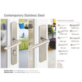 Emtek Emtek 18B4 Multi Point Lock Trim (Door Config #8) - Stainless Steel Plates, Modern Style (2" x 10"), Non-Keyed Fixed Handle Outside, Operating Handle Inside (for Semi-Active Door) EMTEK-18B4-SS