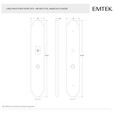 Emtek Emtek 1L1A21 Multi Point Lock Trim (Large Multi Point Entry Set) - Sandcast Bronze Plates, Arched Style (3" x 17.5"), Keyed with American Cylinder Hub ABOVE Handle EMTEK-1L1A21