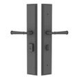 Emtek Emtek 1L1M11 Multi Point Lock Trim (Large Multi Point Entry Set) - Brass Plates, Melrose Style (2.9" x 17.5"), Keyed with American Cylinder Hub BELOW Handle EMTEK-1L1M11