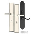Emtek Emtek 1L1M21 Multi Point Lock Trim (Large Multi Point Entry Set) - Brass Plates, Melrose Style (2.9" x 17.5"), Keyed with American Cylinder Hub ABOVE Handle EMTEK-1L1M21