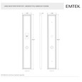 Emtek Emtek 1L1M21 Multi Point Lock Trim (Large Multi Point Entry Set) - Brass Plates, Melrose Style (2.9" x 17.5"), Keyed with American Cylinder Hub ABOVE Handle EMTEK-1L1M21